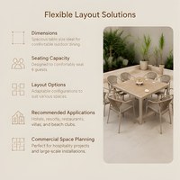 Tables et chaises de salle à manger modernes pour jardin, patio, restaurant, café en plein air, ensemble de table à manger en aluminium