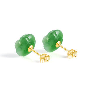Pendientes de Jade Hetian Natural, Jade Rosa, Plata S925 con Incrustaciones, Joyería de Moda Sencilla, Regalo con Certificado de Tasación D846 - Product Image 3