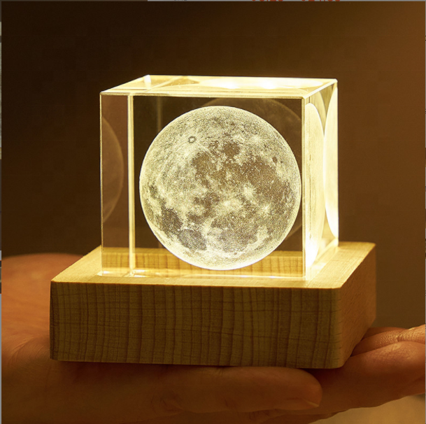 Souvenir Laser Engraved Prayer Cross Gifts 3d Crystal Cubes Religious for Christian Wedding Favors