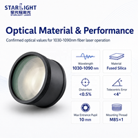 Lentille télécentrique F Theta pour laser à fibre 1030-1090 nm, F125 F160, en silice fondue, champ de balayage 70x70mm 52x52mm