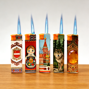 Encendedor <span class=keywords><strong>de</strong></span> Cigarrillos Eléctrico Briquet Personalizado con Adhesivo Completo, Llama <span class=keywords><strong>de</strong></span> Chorro o Resistente al Viento, Recargable con Gas - Product Image 5