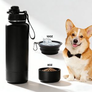 Botella de Agua Portátil para Perro Everich 3 en 1 de Acero Inoxidable con Doble Pared y Aislamiento al Vacío, con Diseño Personalizado y Cuenco para Viajes al Aire Libre - Product Image 2