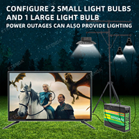 Système TV Solaire Complet : Écran de 32 Pouces, Panneau Solaire de 50W, Batterie de 60 000 mAh et Ampoules LED