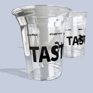 แก้วน้ำเย็น PET แบบใช้แล้วทิ้ง แก้วกาแฟหนาสำหรับลาเต้ ชานม รับทำโลโก้ ลวดลาย ขนาดต่างๆ ขายส่ง - Product Image 1