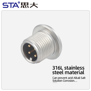 <span class=keywords><strong>Conector</strong></span> Hermético de Sinterización de Vidrio <span class=keywords><strong>M12</strong></span> de <span class=keywords><strong>4</strong></span> <span class=keywords><strong>Pines</strong></span> y 5 Núcleos, Acero Inoxidable 316L, Enchufe de Aviación, Sensor Sellado, <span class=keywords><strong>Conector</strong></span> de Brida - Product Image 5