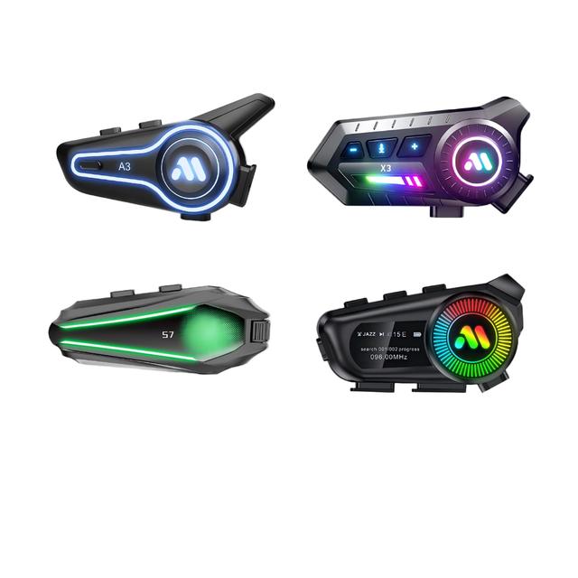 X3 Motorcycle Helmet  Headset Waterproof Noise Cancelling Two Rider Intercom Deep Bass Riding Headphone