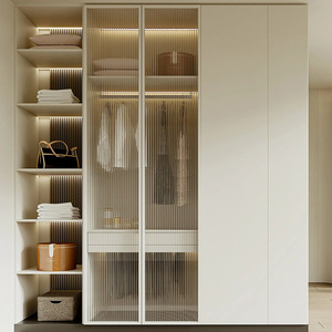 Современный шкаф-гардероб из МДФ на заказ с регулируемыми дверцами для спальни - Product Image 6