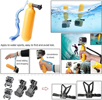 Kit de fixation pour caméra d'action GoPro Hero 13 12 11 : support de poitrine, ventouse, poignée flottante, perche à selfie, trépied, dragonne de poignet - Vente en gros