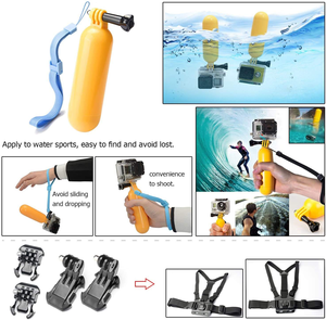 ชุดอุปกรณ์ติดตั้งกล้องแอคชั่นสำหรับ GoPro Hero 13 12 11 ที่ยึดติดหน้าอกแบบสุญญากาศ ที่จับแบบลอยได้ ไม้เซลฟี่ ขาตั้งกล้อง สายรัดข้อมือ ขายส่ง - Product Image 2