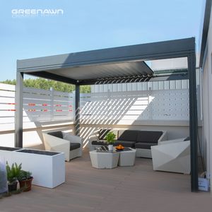 Couvertures imperméables modernes en <span class=keywords><strong>aluminium</strong></span> de jardin extérieur Pergola motorisée abri de stationnement de voiture avec accessoires de porte à volet - Product Image 2