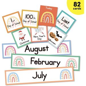 Calendario de bolsillo con diseño de arcoíris, de nailon, grande, de varias piezas, diseño bohemio, para la gestión del tiempo en el aula, regreso a clases - Product Image 6