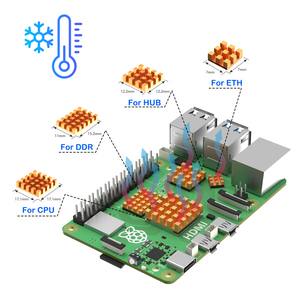 Kühlgehäuse aus Aluminiumlegierung für Raspberry <span class=keywords><strong>Pi</strong></span> der 5. Generation, verbesserte Leistung mit 4010 PWM-Lüfter, Kupfer-Computerteile - Product Image 4