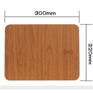 QLM Custom Wood-grain Leather Wireless Rechargeable Mouse Pad Charger <strong>Mousemat</strong> - Product Image 3