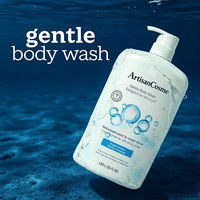 Gel Douche Doux pour Toute la Famille 35oz avec Logo Personnalisé, pH Équilibré, Peau Sensible, Sans Colorants, Sans Parabènes, Sans Silicone, Parfum Original