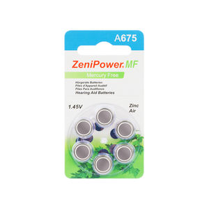 แบตเตอรี่เครื่องช่วยฟังซินค์แอร์ Zenipower รุ่น A675 1.45V สำหรับเครื่องช่วยฟังแบบ BTE และ ITE - Product Image 1