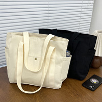 Sac fourre-tout en toile épaisse, grande capacité, multi-poches, sac pour maman avec fermeture éclair, poignée renforcée, sac de courses réutilisable pour le travail et l'école