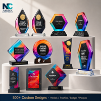 Trophées en marbre et cristal personnalisés en gros avec motif animalier, logo imprimé au laser UV, récompenses artisanales pour le sport