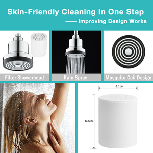 Douche de beauté et de soin de la peau, pomme de douche filtrante haute <span class=keywords><strong>pression</strong></span> de 5 pouces, élimine le chlore et les substances nocives - Product Image 3