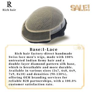 Richhair Vendita Diretta Ingrosso Fabbrica Toupet da <span class=keywords><strong>Uomo</strong></span> Artigianale in Seta per Pizzo Svizzero Attaccatura Capelli Stile Afro Liscio Capelli Indiani I-LACE - Product Image 2