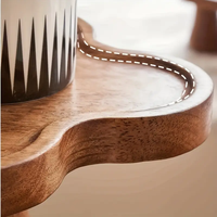 Table d'appoint moderne multifonctionnelle en bois piédestal Table basse et support pour plantes Supports de rangement et étagères en bois de couleurs mélangées