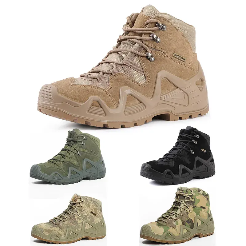 Men's Tactical Boots Desert Waterproof Work Safety Boots Climbing Sport Shoes Outdoor Hiking Combat Boots