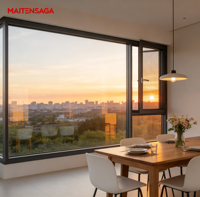 Fenêtre à battant en aluminium à rupture de pont thermique de qualité supérieure avec verre trempé, anti-poussière, haute performance, résistante aux intempéries pour maison privée