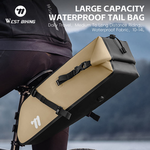 Sacoche de selle de vélo WEST BIKING Stable 14L grande capacité, imperméable, durable, pour randonnée, cyclisme, sacoche arrière de rangement - Product Image 1