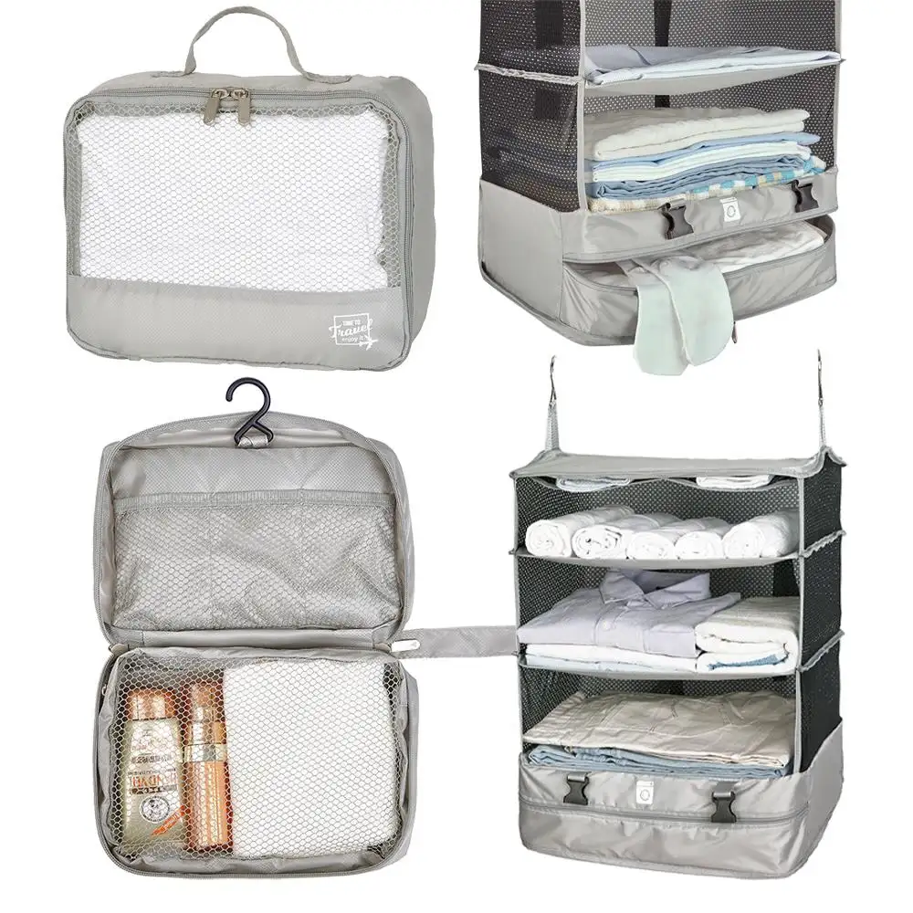 6 Pcs Compression Packing Cubes Travel Luggage Organizers Set Waterproof Suitcase Organizer Bags Clothes Shoes Storage Bags