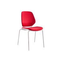 Chaise de visiteur de bureau en PU rembourré, empilable, avec cadre multicolore en acier peint au four (PP vierge), C 19*1.8mm, CPY-502
