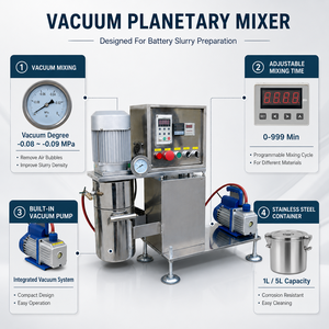 1L-5L Container Cell Electrode Vacuum Planetary Mixer Heating <b>Pump</b> <b>Battery</b> Slurry for LiCoO3 Vacuum Mixer Vacuum Mixer - Product Image 3