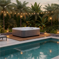 VIRLUX Baignoire Spa de Luxe 3 Personnes pour Jardin & Balcon avec Indicateur de Niveau d'Eau LED