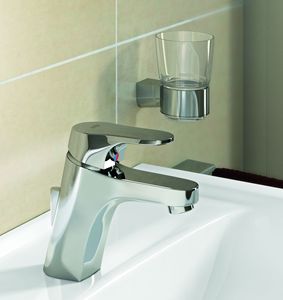 Grifo Monomando para Lavabo Optiset con Válvula de Desagüe y Mangueras Flexibles, Acabado Cromado para Baño - Product Image 2