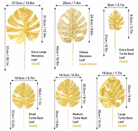 Feuilles de Monstera artificielles dorées, ballons en plastique en forme de feuille de Monstera, décoration de mariage, 30cm-100cm