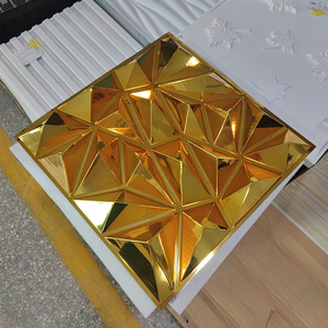 Papier peint décoratif brillant 3D effet miroir, panneau mural 3D en PVC pour <span class=keywords><strong>intérieur</strong></span> - Product Image 2