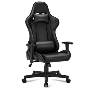Chaise <span class=keywords><strong>de</strong></span> <span class=keywords><strong>jeu</strong></span> ergonomique à dossier haut en cuir synthétique, chaise <span class=keywords><strong>de</strong></span> bureau pour PC avec réglage <span class=keywords><strong>de</strong></span> la hauteur à 3 niveaux, pivotante, bascule, appui-tête - Product Image 1
