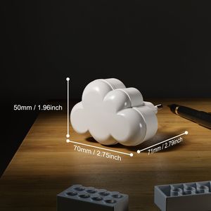 Factory Direct Supply OEM Cloud Shape <b>LED</b> <b>Night</b> <b>Light</b> for Kids Gift Plug-in Dusk to Dawn Lamp, Energy Saving ABS Material - Product Image 4