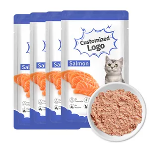 OEM alami organik kantong kucing atau anjing makanan ringan makanan ringan makanan basah peliharaan kanad
