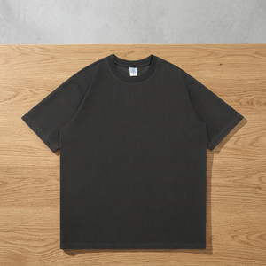 Camiseta de punto 100% algodón de 220 g/m², lisa, gruesa, en blanco, para estampado personalizado, informal, de manga corta, para hombre y mujer, estilo urbano. - Product Image 4