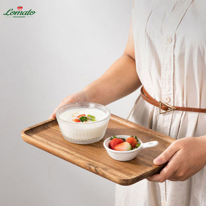 Plateau rectangulaire en bois d'acacia de style classique nord-américain Tapis à café et thé pour usage domestique dans la cuisine - Product Image 6