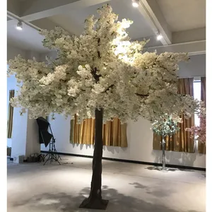 Arbre avec fleurs de cerisier blanc et rose, en plastique, pour centre commercial, nouvelle collection