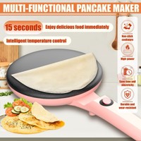Machine à crêpes électrique portable multifonctionnelle antiadhésive avec plaque en aluminium moulé sous pression 600W pour usage domestique