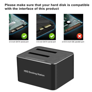 แท่นวางฮาร์ดดิสก์แบบคู่ USB 3.0 สำหรับฮาร์ดดิสก์ขนาด 2.5/3.5 นิ้ว รองรับการโคลนแบบออฟไลน์ UASP กล่องใส่ฮาร์ดดิสก์แบบ HDD/SSD - Product Image 4