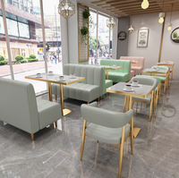Ensemble de meubles de restaurant occidental minimaliste de haute qualité chaises de table à manger en cuir doré à cadre en métal moderne pour café