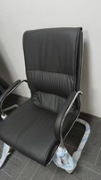 Chaise de bureau cantilever à dossier haut en cuir PU, base en métal chromé, chaise de conférence pour visiteurs avec accoudoirs, pour salle de réunion