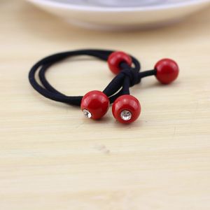 Red Bean Hair Tie High Elasticity Casual Headdress For Girls Children Yiwu Origin Summer 2021 - Product Image 2