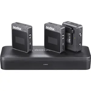 Godox MoveLink II M2无线领夹麦克风，带2个发射器和1个接收器，用于DSLR相机和摄像机
