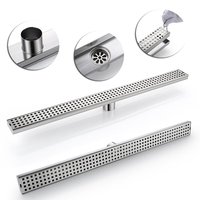Haute Qualité 2 en 1 Carrelage Insert Moderne Drain De Sol En Acier Inoxydable Invisible Drain Salle De Bains Linéaire Douche Drain CE ISO 9001