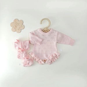 Tutina Estiva in <span class=keywords><strong>Cotone</strong></span> Biologico con Ricamo a Limoni, Puntini e Volant, Personalizzabile, Abbigliamento in Maglia per Neonati - Product Image 5