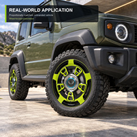 Jantes forgées 5 branches droites vert lime brillant + noir brillant concave peu profond 18-22 pouces 5x112 en alliage 6061-T6 pour BMW Audi Mercedes-Benz