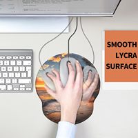 Tapis de souris ergonomique avec coussin en gel, repose-poignet rond confortable, support pour poignet d'ordinateur, tapis de souris pour ordinateur portable, base antidérapante en EVA pour le jeu
